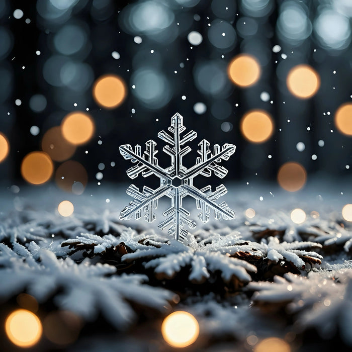 An image of a snowflake in the snow | Little and Giant Explorers