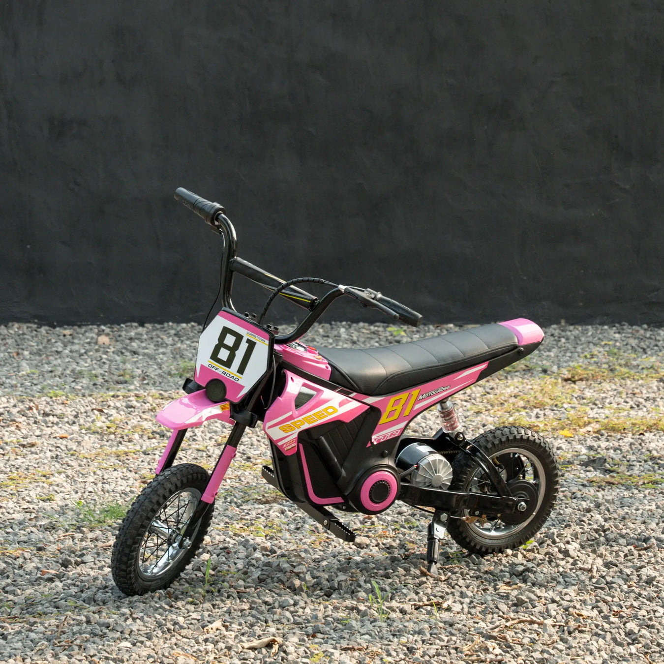 An image of a kids electric dirt bike in pink | Little and Giant Explorers