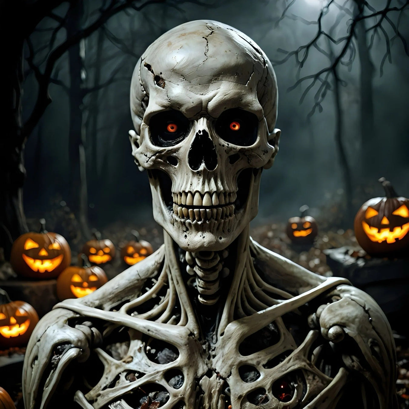 A picture of a skull surrounded by pumpkins - The Halloween Collection -  Little and Giant Explorers