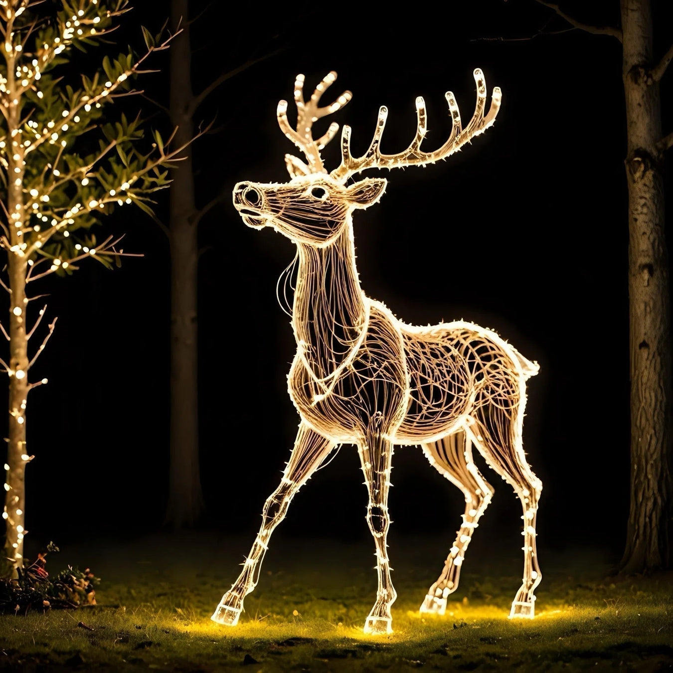 A picture of a reindeer lit up - Outdoor Christmas Decorations - Little and Giant Explorers