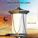 Dusk-to-dawn outdoor lantern light with auto on at dusk and auto off at dawn feature