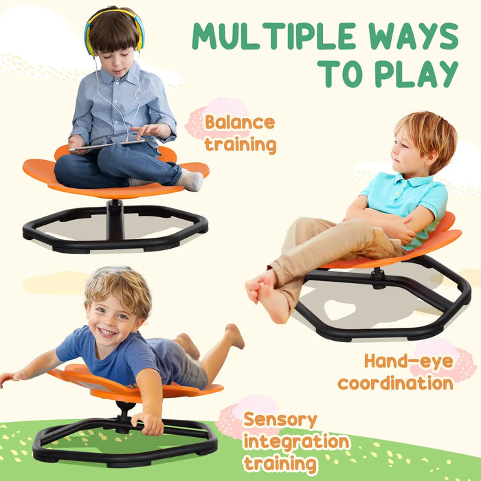 Children using a balance training device with text indicating multiple ways to play.
