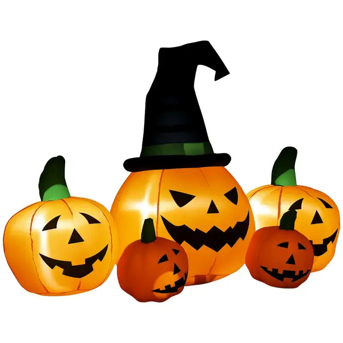 1.2m Inflatable Halloween Pumpkin Family | LED Lights and Weather-Resistant Polyester OUTSUNNY - Little and Giant Explorers Outsunny