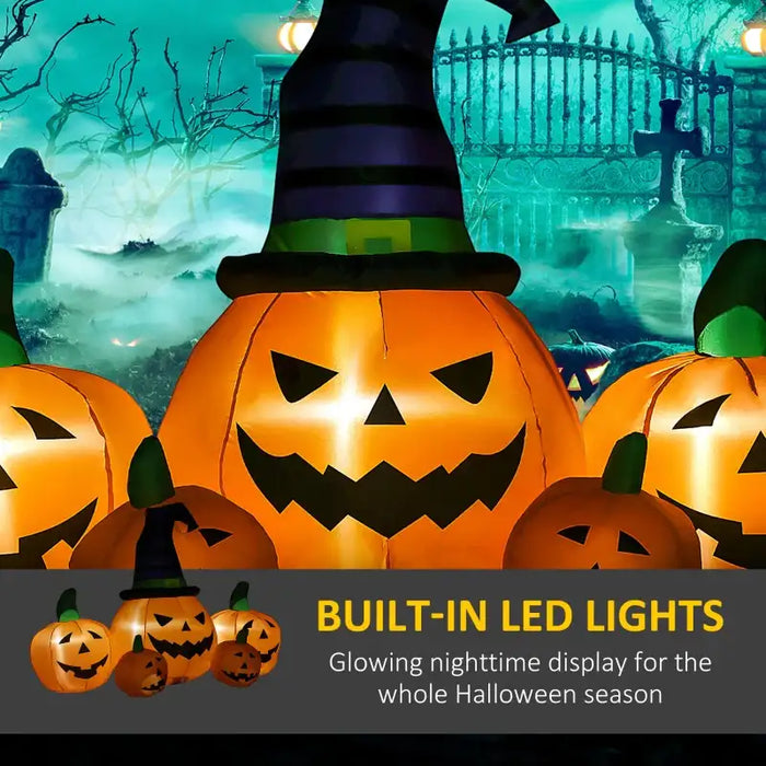 1.2m Inflatable Halloween Pumpkin Family | LED Lights and Weather-Resistant Polyester OUTSUNNY - Little and Giant Explorers Outsunny