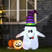 1.2m Inflatable Witch Ghost with Pumpkin Lantern | LED Lights and Weather-Resistant Polyester HOMCOM - Little and Giant Explorers HOMCOM