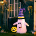 1.2m Inflatable Witch Ghost with Pumpkin Lantern | LED Lights and Weather-Resistant Polyester HOMCOM - Little and Giant Explorers HOMCOM