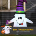 1.2m Inflatable Witch Ghost with Pumpkin Lantern | LED Lights and Weather-Resistant Polyester HOMCOM - Little and Giant Explorers HOMCOM