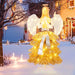 1.57m Christmas Illuminated Angel Tree - Hands Clasped | 150 Warm White LED Lights COSTWAY - Little and Giant Explorers Costway