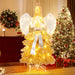 1.57m Christmas Illuminated Angel Tree - Hands Clasped | 150 Warm White LED Lights COSTWAY - Little and Giant Explorers Costway