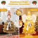 1.57m Christmas Illuminated Angel Tree - Hands Clasped | 150 Warm White LED Lights COSTWAY - Little and Giant Explorers Costway