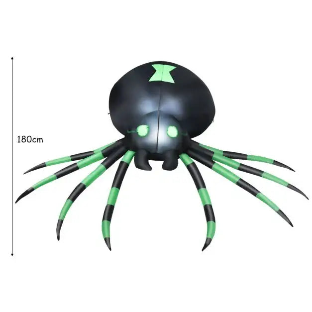 1.8m Halloween Inflatable Spider - Giant Design | LED Lights and Self-Inflating COSTWAY - Little and Giant Explorers Costway