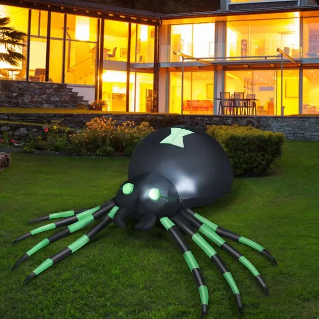 1.8m Halloween Inflatable Spider - Giant Design | LED Lights and Self-Inflating COSTWAY - Little and Giant Explorers Costway