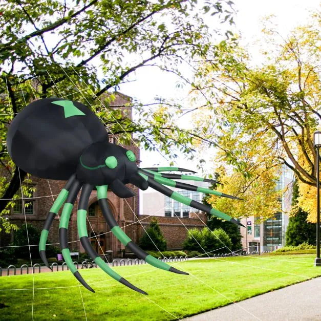 1.8m Halloween Inflatable Spider - Giant Design | LED Lights and Self-Inflating COSTWAY - Little and Giant Explorers Costway