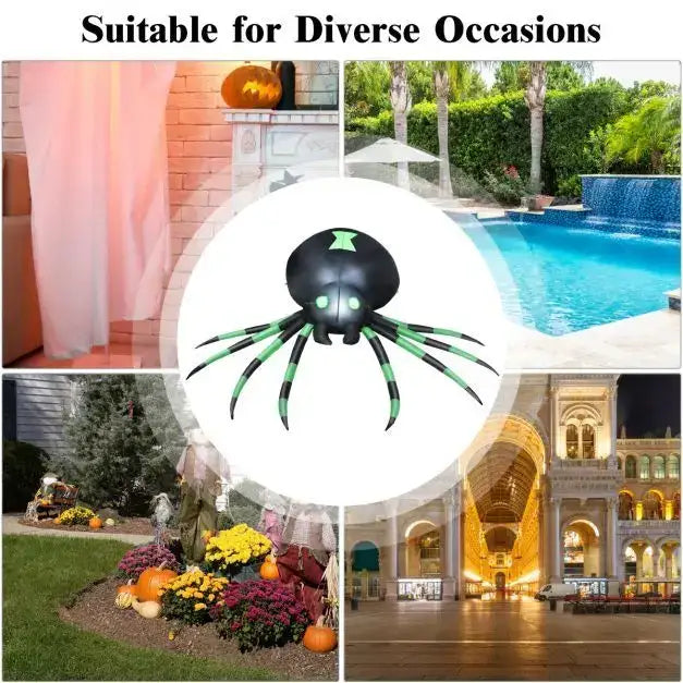 1.8m Halloween Inflatable Spider - Giant Design | LED Lights and Self-Inflating COSTWAY - Little and Giant Explorers Costway
