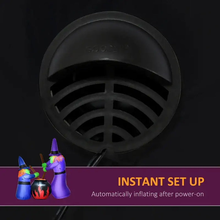 1.8m Halloween Inflatable Witches with Cauldron | LED Lights - Outdoor Decoration HOMCOM - Little and Giant Explorers HOMCOM