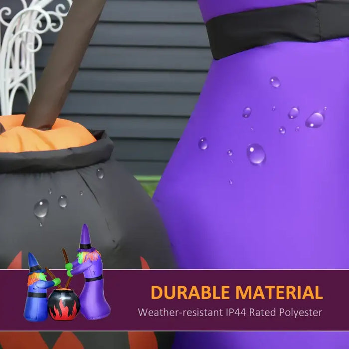 1.8m Halloween Inflatable Witches with Cauldron | LED Lights - Outdoor Decoration HOMCOM - Little and Giant Explorers HOMCOM