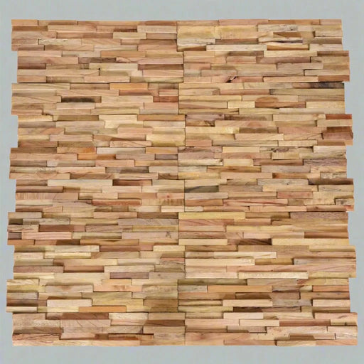 10 3D Wall Cladding Panels in Solid Teak Wood 1.08m² - Little and Giant Explorers vidaXL