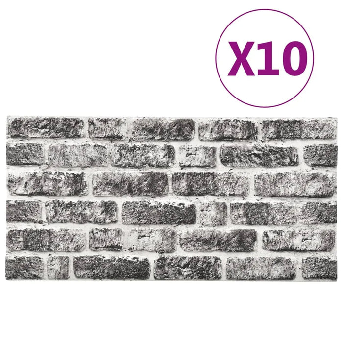 10 3D Wall Panels 'Brick Design' in Dark Grey - Little and Giant Explorers vidaXL