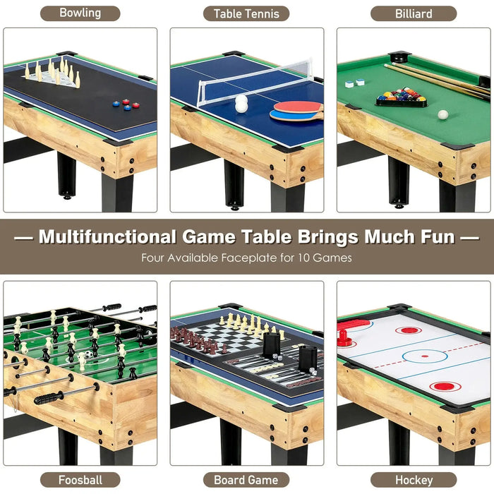 10-in-1 Multi-Game Table – Foosball, Pool and Table Tennis | COSTWAY - Little and Giant Explorers Costway