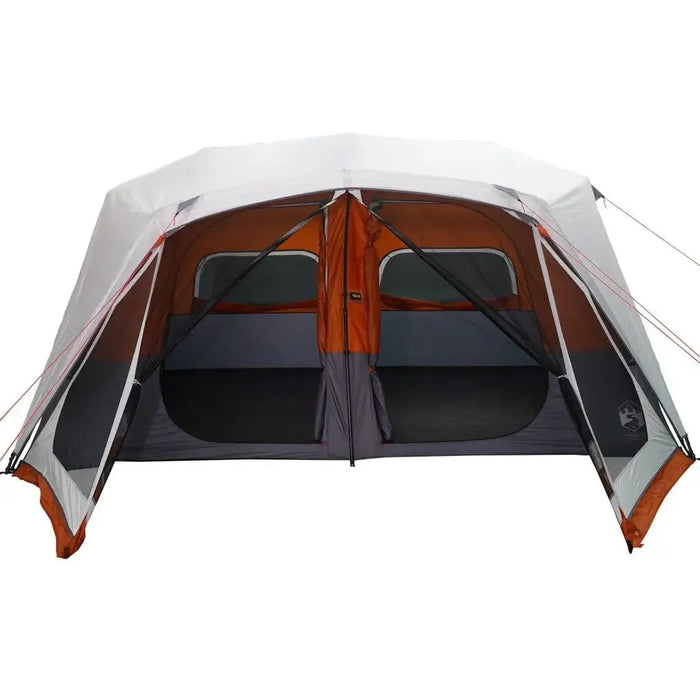 Quick Release Family Tent with LED in Light Grey and Orange (10 persons) - Little and Giant Explorers vidaXL