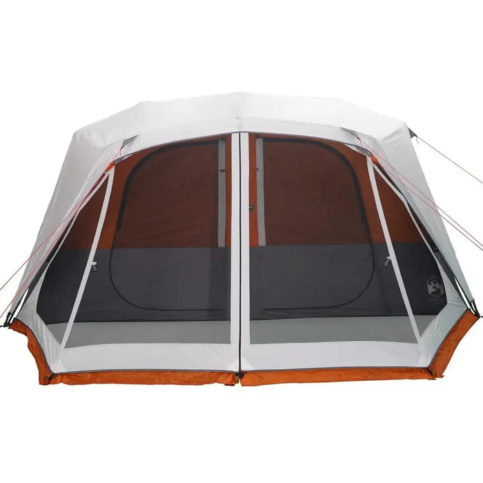 Quick Release Family Tent with LED in Light Grey and Orange (10 persons) - Little and Giant Explorers vidaXL