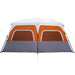 Quick Release Family Tent with LED in Light Grey and Orange (10 persons) - Little and Giant Explorers vidaXL