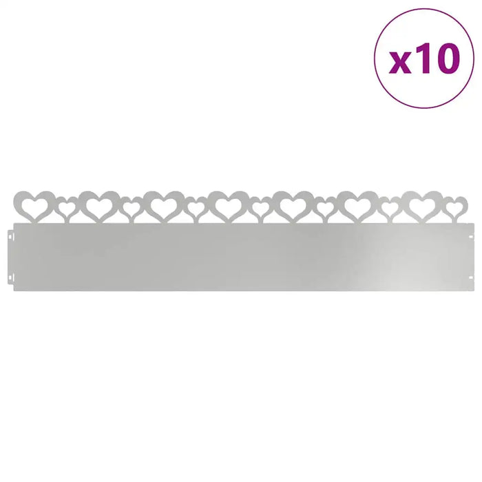 10-Piece Metal Lawn Edging - Modern Silver Design | Stainless Steel Garden Border Set VIDAXL - Little and Giant Explorers