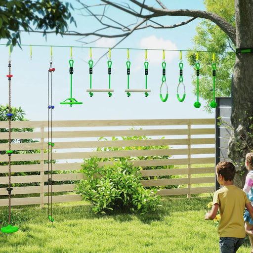 10-Piece Slackline Kit for Kids with Monkey Bars - Little and Giant Explorers AIYAPLAY