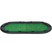 Folding 10-player oval poker table mat with green felt and built-in cup holders