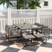 10 Seater Rattan Cube Garden Furniture Set in Grey - Little and Giant Explorers Outsunny