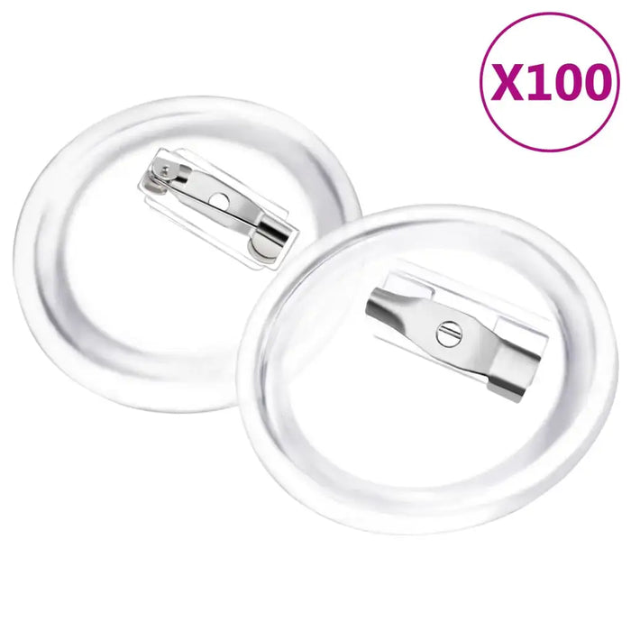 100 Sets of Clear Button Badge Kit 25mm – DIY Acrylic Pin Buttons | Snap-Together Design VIDAXL - Little and Giant Explorers vidaXL