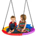 Saucer Swing Net Colourful Galvanised Steel Frame | 100cm Diameter with Pillow and Handles - Little and Giant Explorers Costway