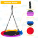 Saucer Swing Net Colourful Galvanised Steel Frame | 100cm Diameter with Pillow and Handles - Little and Giant Explorers Costway