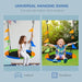 Kids on colorful 100cm saucer tree swing, used indoors and outdoors, garden play hammock.
