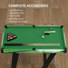 104cm Folding Mini Pool Table Set with 2 Cues, 16 Balls, Chalk, Triangle and Brush - Little and Giant Explorers SPORTNOW