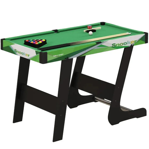 104cm Folding Mini Pool Table Set with 2 Cues, 16 Balls, Chalk, Triangle and Brush - Little and Giant Explorers SPORTNOW