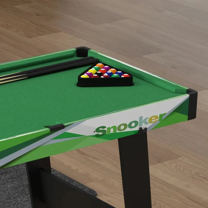 104cm Folding Mini Pool Table Set with 2 Cues, 16 Balls, Chalk, Triangle and Brush - Little and Giant Explorers SPORTNOW