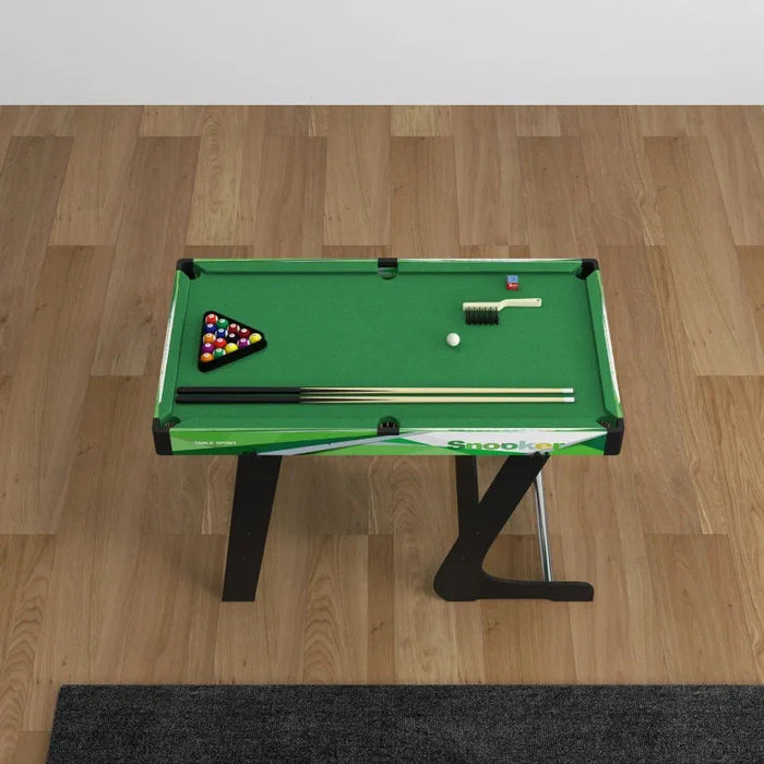 104cm Folding Mini Pool Table Set with 2 Cues, 16 Balls, Chalk, Triangle and Brush - Little and Giant Explorers SPORTNOW