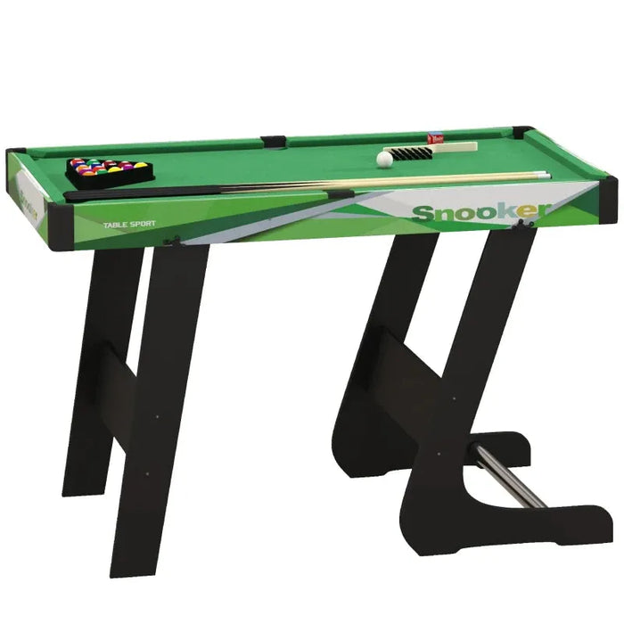 104cm Folding Mini Pool Table Set with 2 Cues, 16 Balls, Chalk, Triangle and Brush - Little and Giant Explorers SPORTNOW