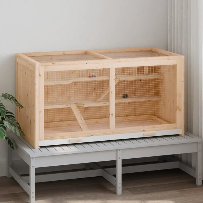 104cm Wooden Hamster Cage | Large Small Animal Enclosure - Mesh Roof and Pull-Out Tray VIDAXL - Little and Giant Explorers vidaXL