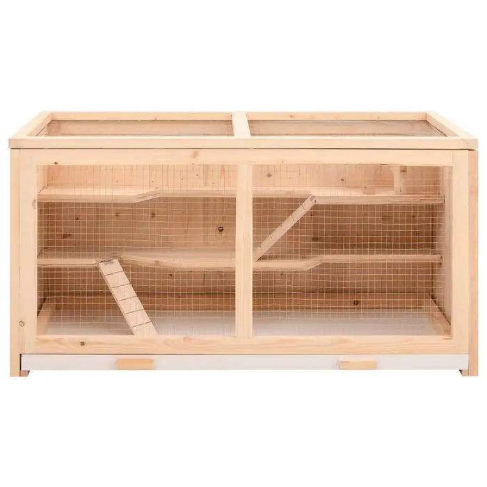 104cm Wooden Hamster Cage | Large Small Animal Enclosure - Mesh Roof and Pull-Out Tray VIDAXL - Little and Giant Explorers vidaXL