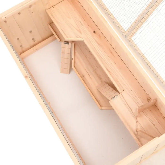104cm Wooden Hamster Cage | Large Small Animal Enclosure - Mesh Roof and Pull-Out Tray VIDAXL - Little and Giant Explorers vidaXL