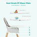 High chair with a detachable food-grade PP dinner plate showing its adjustable features.