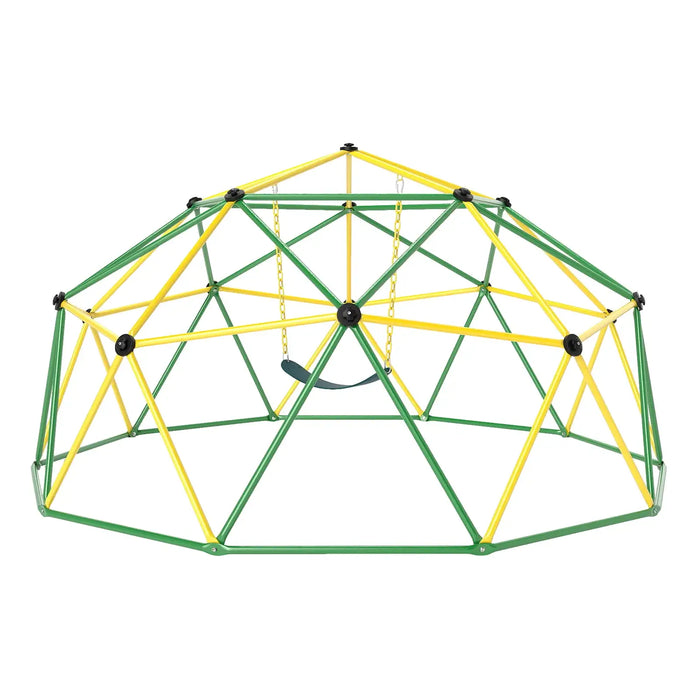 10FT Dome Climber with Swing | Ultimate Indoor/Outdoor Playground (Green Edition) - Little and Giant Explorers Costway