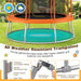 10FT Flower Shape Trampoline with Galvanised Steel Frame in Orange - Little and Giant Explorers Costway