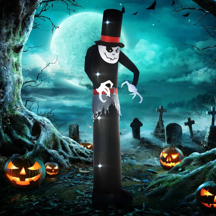 10FT Halloween Inflatable Tall Ghost with Built-In LEDs - Little and Giant Explorers Outsunny