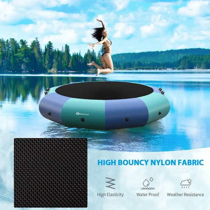 10ft Inflatable Water Bouncer Platform | 3m Lake Trampoline with Ladder and Anchor COSTWAY - Little and Giant Explorers Costway