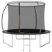 10ft round black and grey garden trampoline with safety net and metal ladder