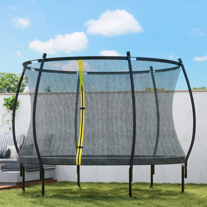 10FT Trampoline with Enclosure Net and Spring Cover in Black - Little and Giant Explorers SPORTNOW