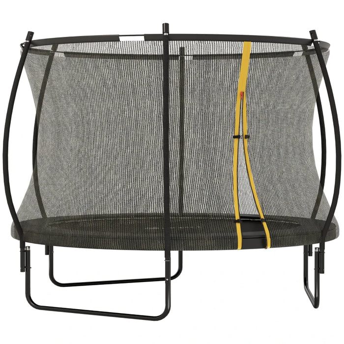 10FT Trampoline with Enclosure Net and Spring Cover in Black - Little and Giant Explorers SPORTNOW